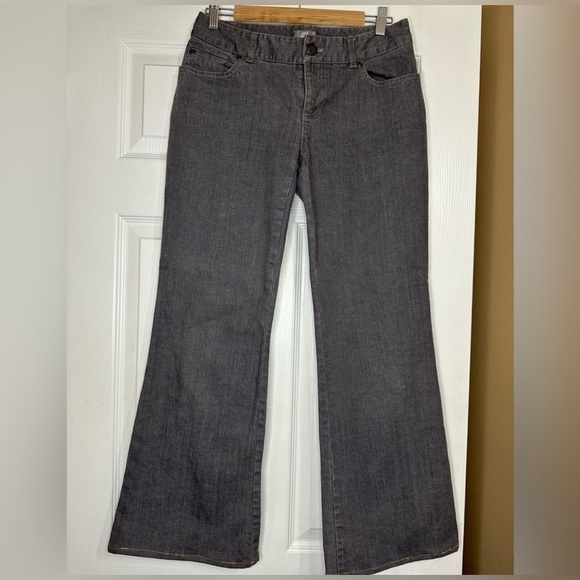 J. Jill Jeans Womens Size 4 Gray Denim Cotton Stretch Pockets Flat Front Bootcut - Picture 1 of 8
